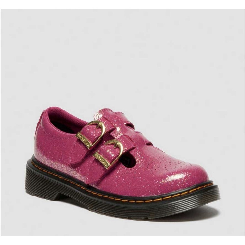 Dr. Martens 8065 Pink Glitter‎ Patent Leather Mary Jane Shoes Youth US 7 Dr Doc